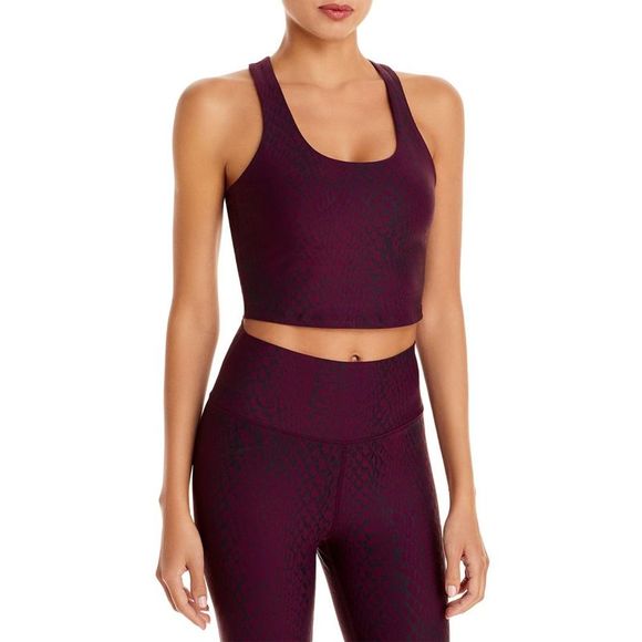 Aqua Womens SM Wine/snake print Fitness Bra Top Athletic NWT - Picture 1 of 2